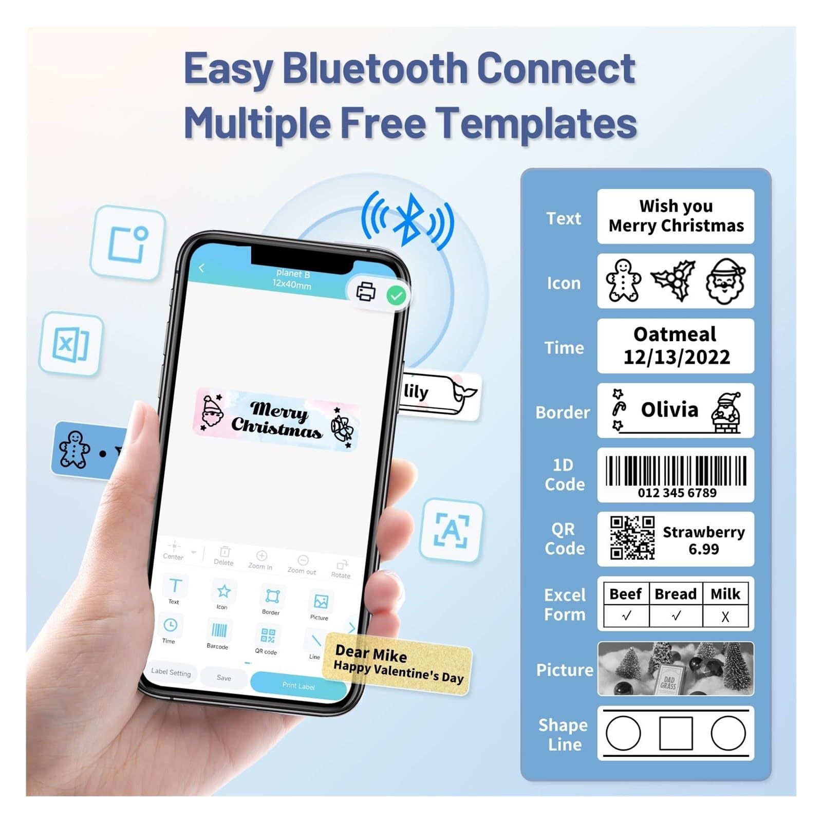 Maszyna Tworzenia Etykiet Q30 Naklejka Termiczna Urządzenie Do Tworzenia Etykiet Bluetooth Przenośna Mini Drukarka Kieszonkowa Bezprzewodowa Ręczna Maszyna Etykietowania Dla Domowego Biura(Q30 Pink)