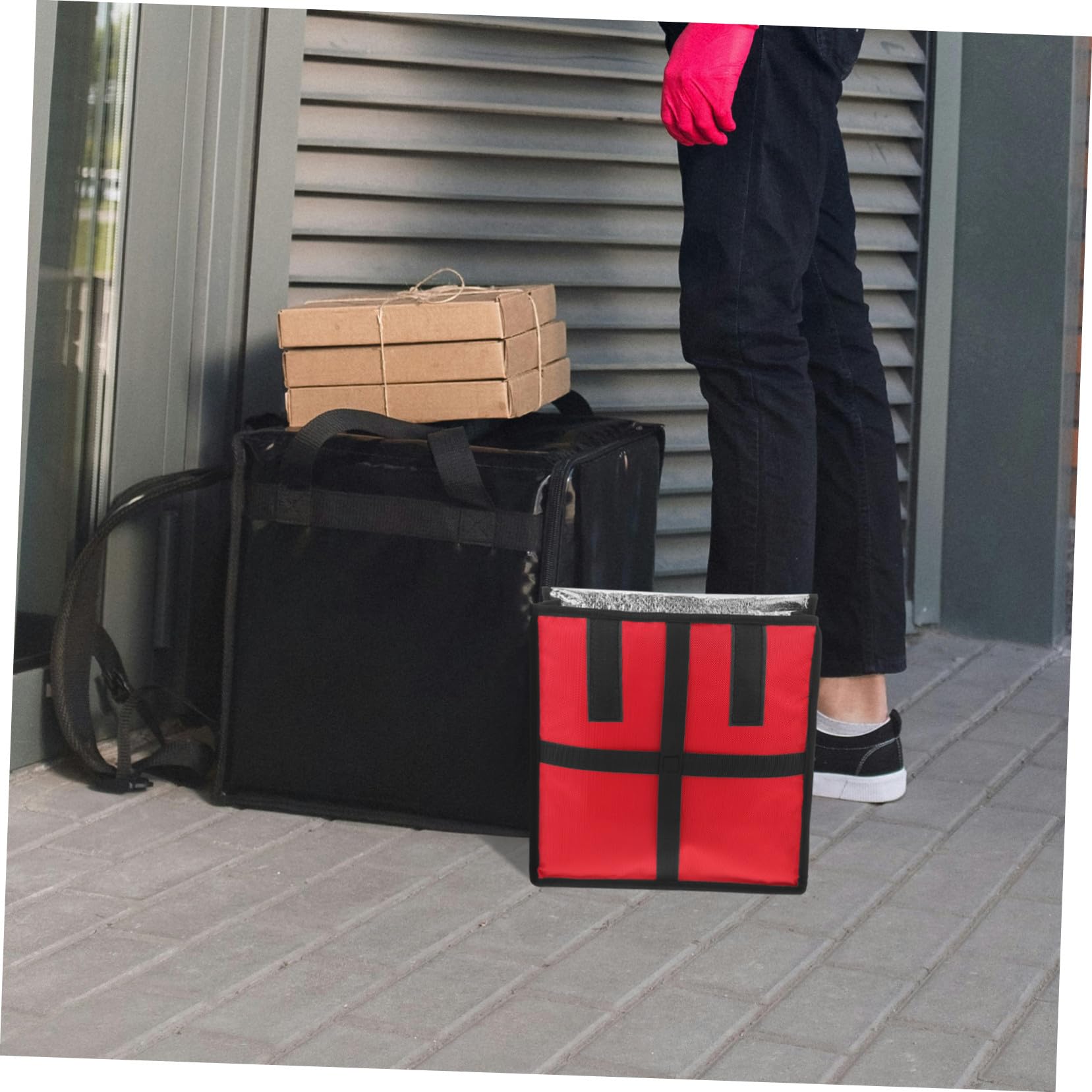 Sac Grand pour Livraison de Pizza Professionnel avec Fermeture et Poignée Sac Thermique Résistant à Humidité pour Transport Alimentaire Commercial