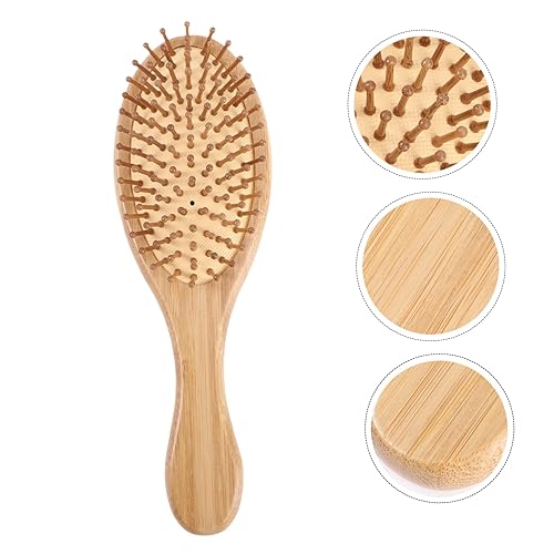 Miniatura 9 de Peine de bambú para el cabello, 3 piezas, peines de barba, cepillo de cerdas de madera, peine de bambú natural, cepillo masajeador para cuero