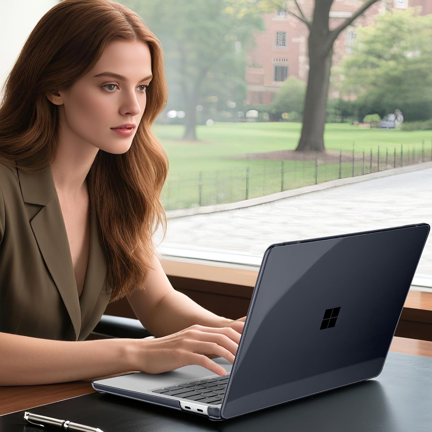 Batianda Crystal Clear Case for 13-inch Microsoft Surface Laptop Copilot+ PC 2025 (Latest Model), Lightweight Hard Shell with Scratch-Resistant Protection, Precise Cutouts, Easy Installation, Black