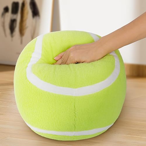 Miniatura 4 de Pelota de tenis de peluche, juguete de peluche suave de 11.8 pulgadas, almohada de tenis, peluche de tenis esponjoso, regalo para niños y niñas