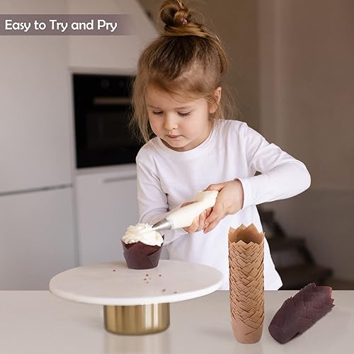 Miniatura 5 de Aodaer 240 piezas de mini tulipanes para hornear muffins, fundas para magdalenas, soportes para tazas para hornear, para bodas, cumpleaños, baby