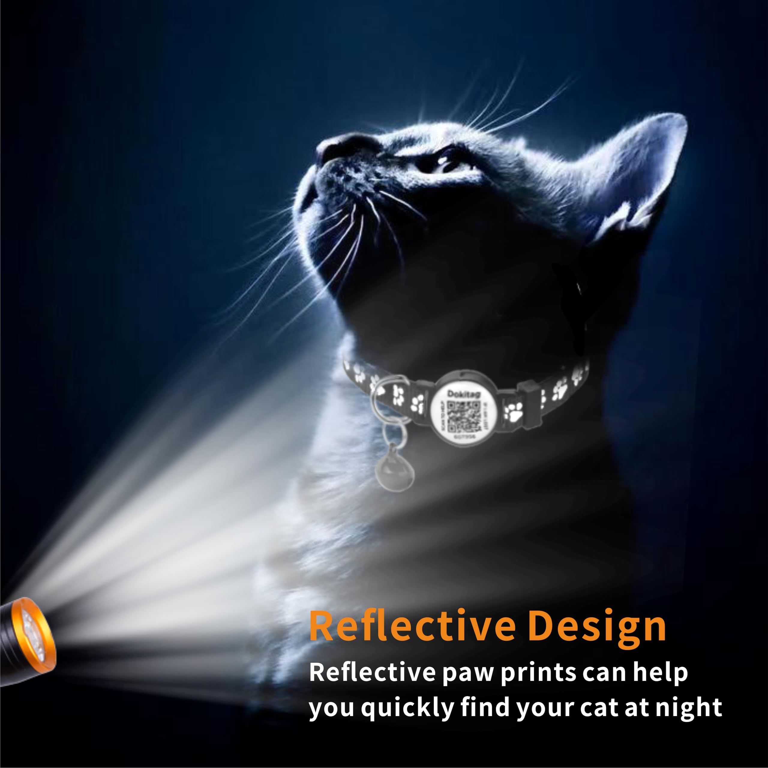 QR Code Cat Collar With Reflective Breakaway Safety - 2 Pack Pet ID Tag & Bell Collars