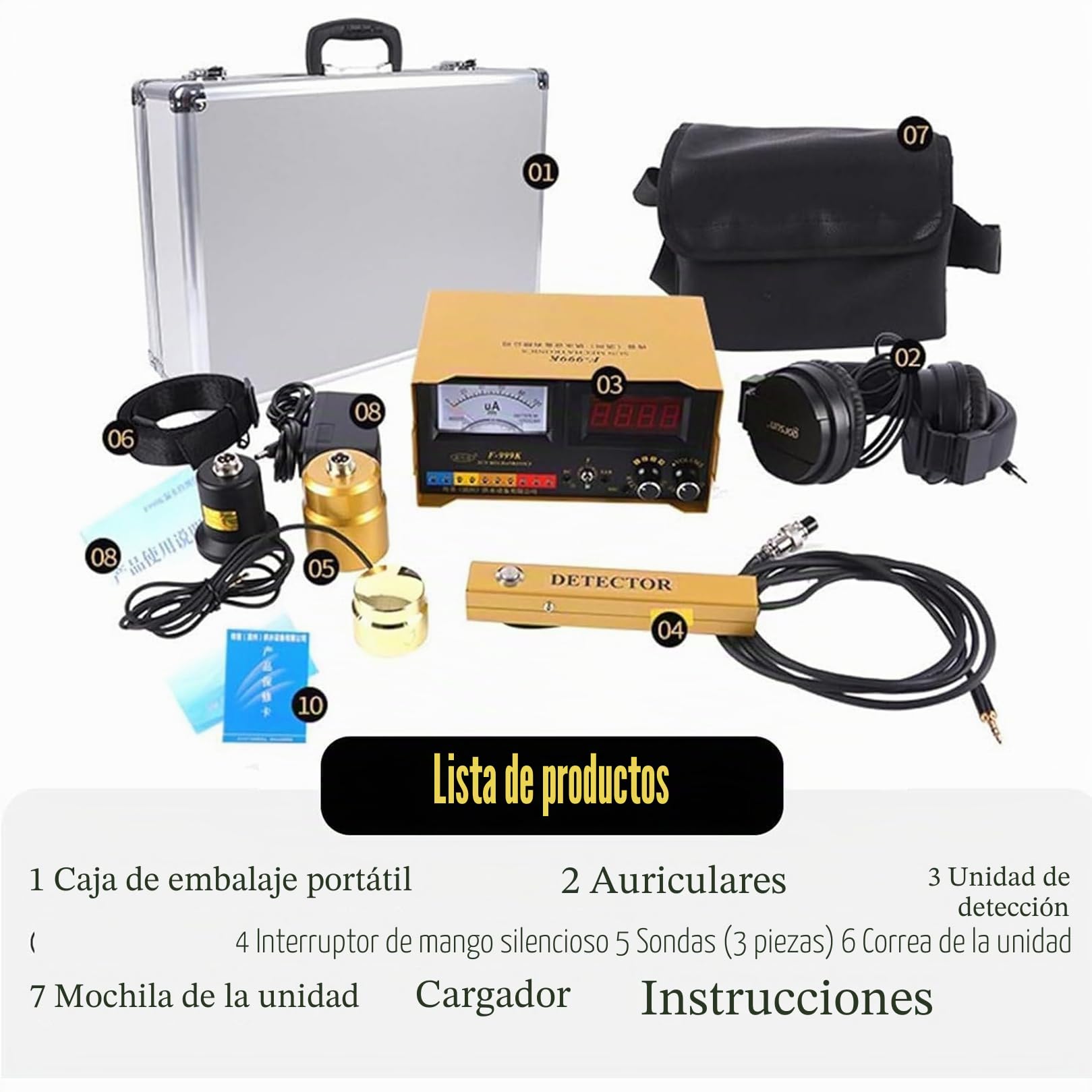 Groundwater Leak Detector, Water Leak Geophone Sensor, Accurate and Reliable Water Leak Sensor，F-999K Water Pipe Leakage Detector