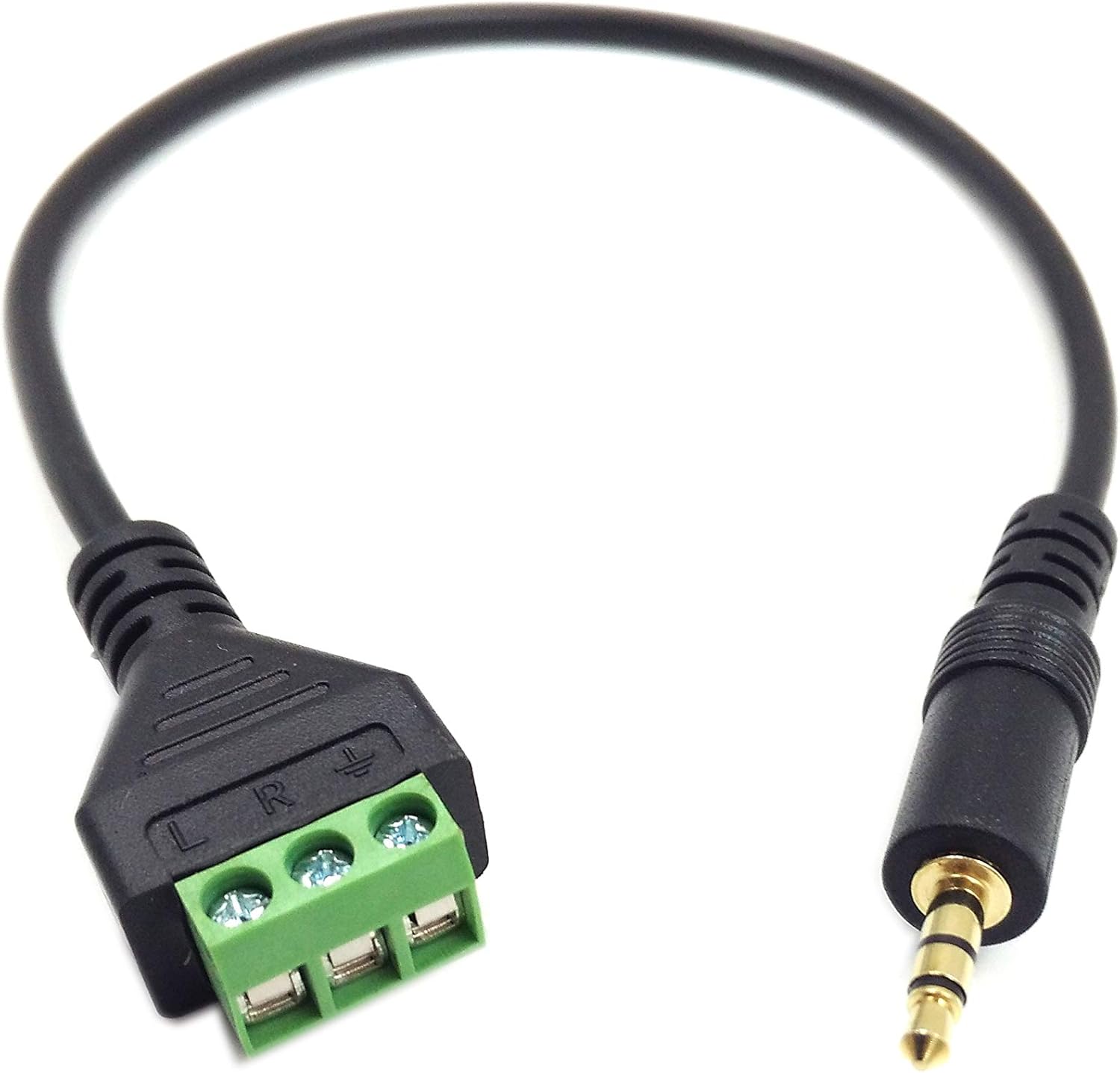 Blасk Frіdау Clеаrаnсе Poyiccot 3.5mm(1/8inch) Stereo Audio Balanced Male Jack to AV 3-Screw Video Balun Terminal Adapter Connector Cable 30cm(3.5mm M/3pin )