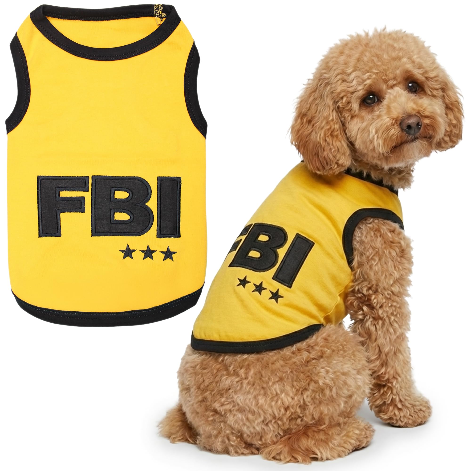 T-shirt FBI pour grand chien Parisien Vetement humour canin noir
