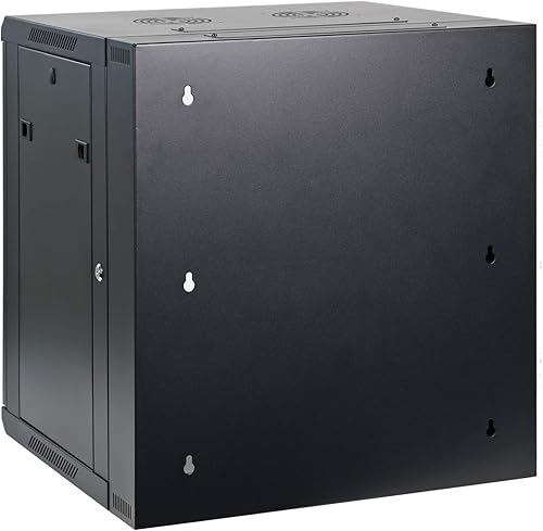 Miniatura 3 de AEONS 12U Signature - Soporte de pared de doble sección de 19 pulgadas, gabinete de TI con bisagras, puerta de vidrio de profundidad de 22 pulgadas