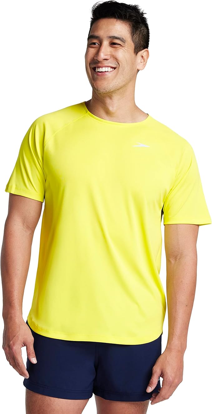 Speedo Mens Uv Swim Shirt Short Sleeve Fitness Rashguard