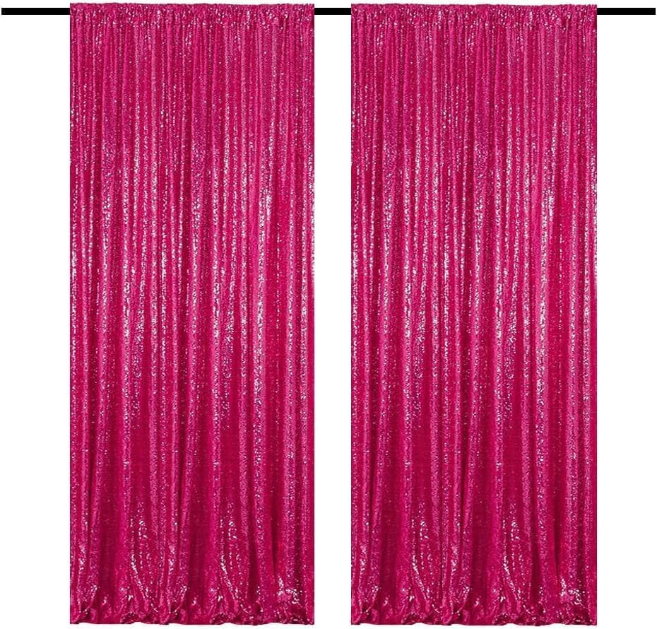 Fuchsia Sequin Backdrop 4x8 ft, 2 panels