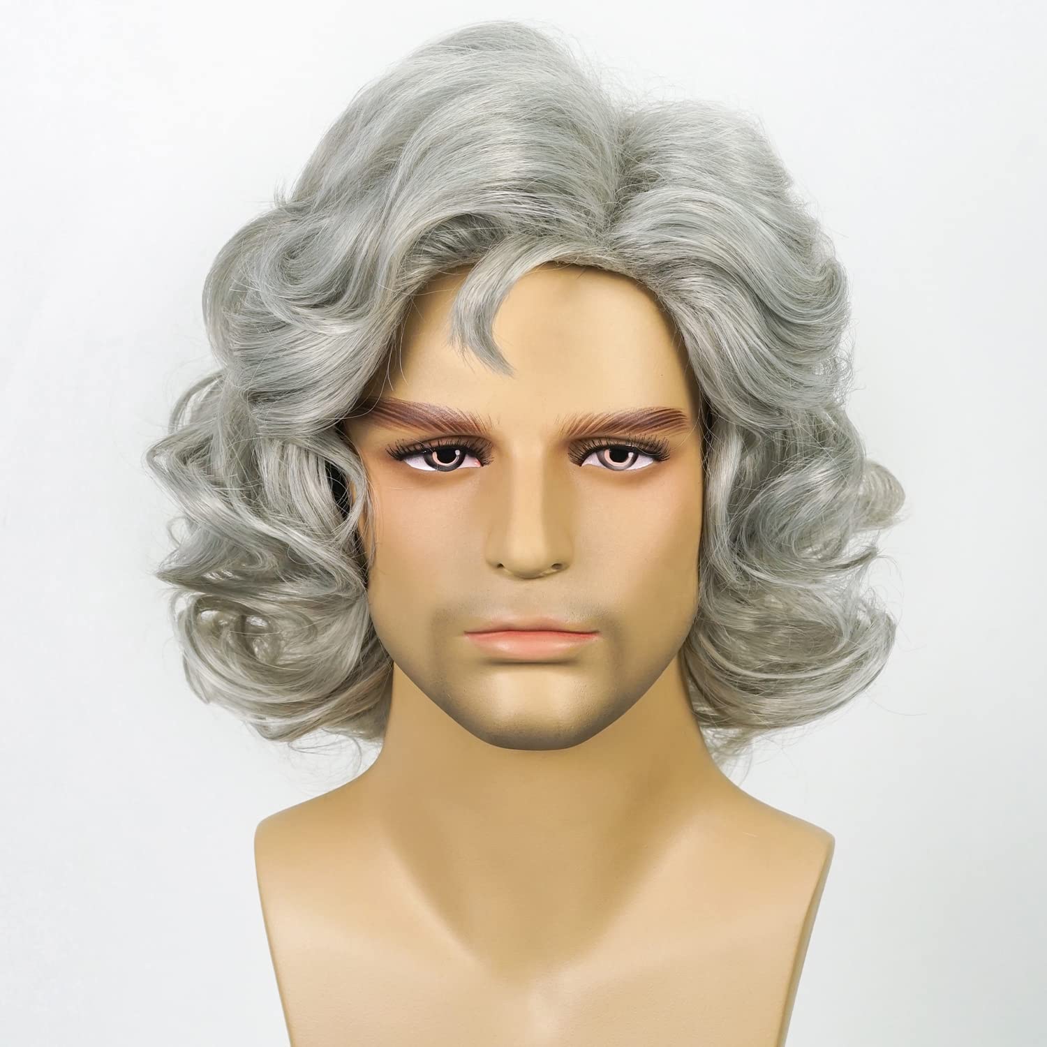 Wiggy Mermaid Old Man Wig Beard for Adult Men Long Gray Wizard Beard and Wig Set Santa Claus with Fake Beard+Cap for Halloween Carnival Christmas Party Costume - Image 5