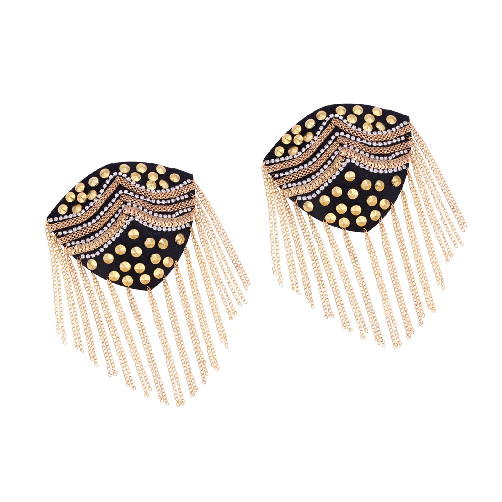 Kalttoy Metal Rhinestones Epaulettes Fringes Tassels for Customes Evening Wear and Handcraft Elegant Shoulder Decoration