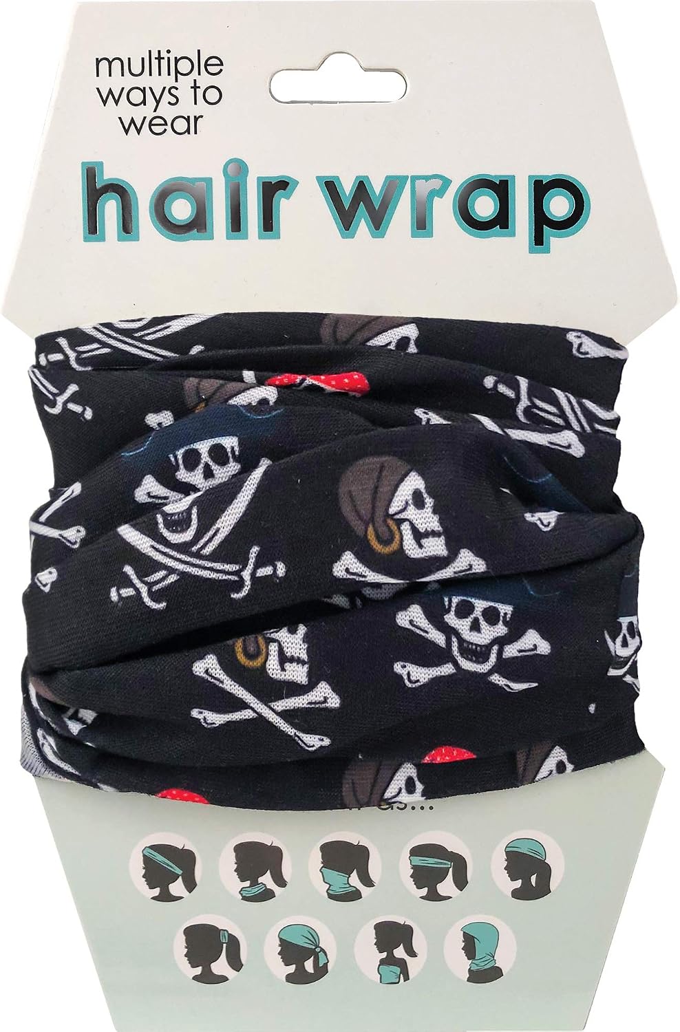 Spoontiques Pink/Green Paisley Hair Wrap - Multifunctional Bandanna, Headband, Hair Tie, Gaiter, and Scarf
