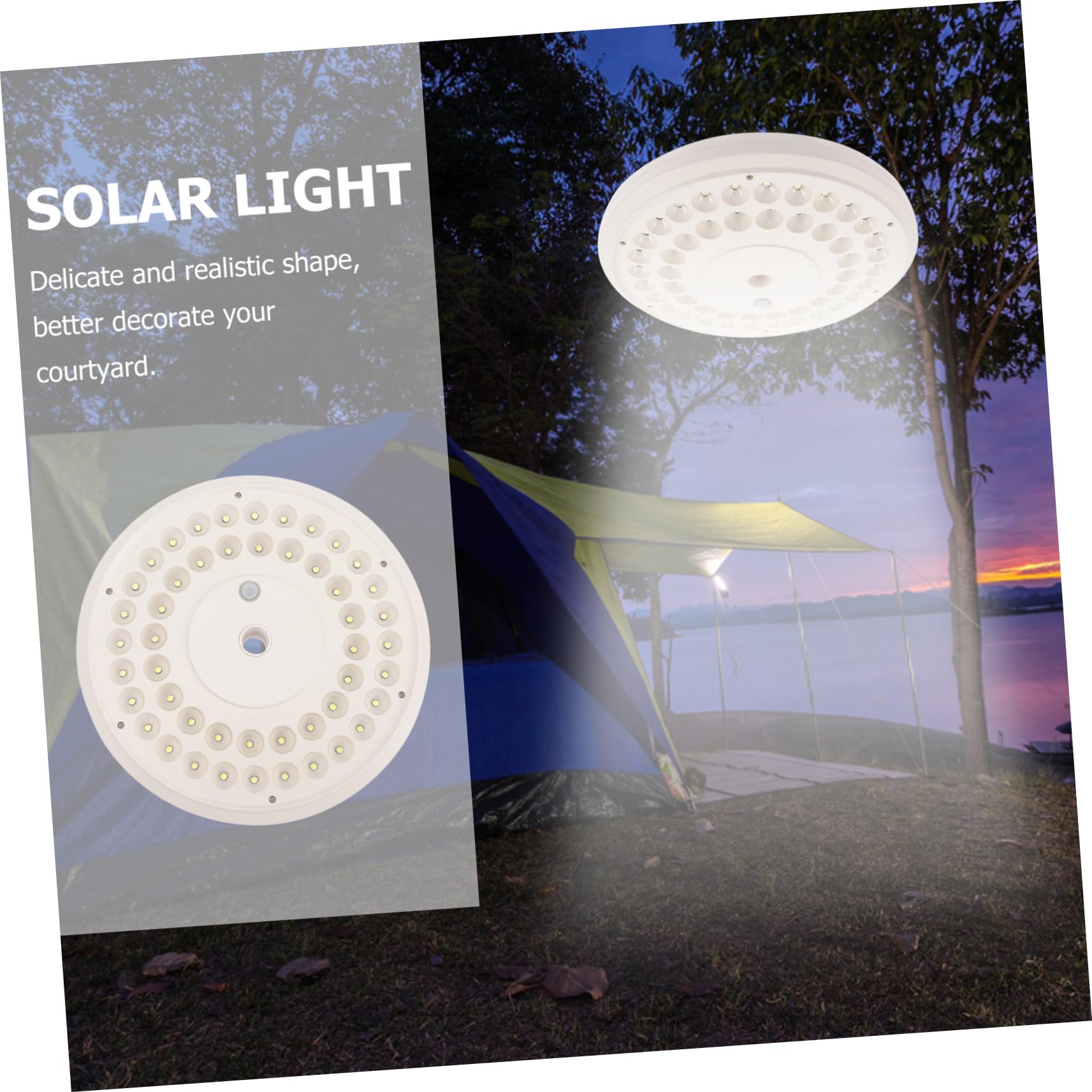 Solarbetriebene mit 48 Leds Fahnenmastleuchte für Stromausfälle | Ip55, Abs Gehäuse, Integrierter Akku 2500mah, 6v 600ma, Weiß