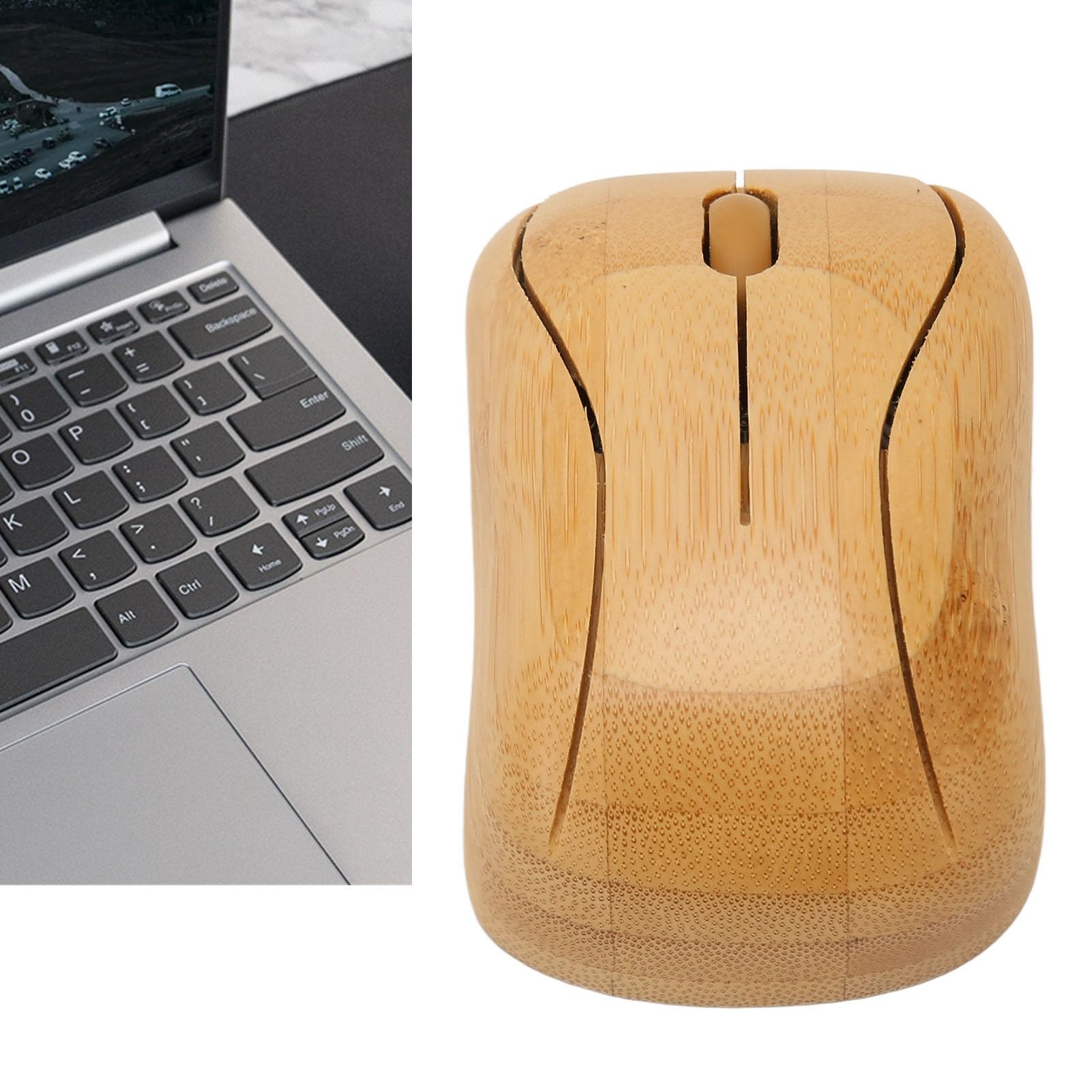 Ratón Inalámbrico de Madera de bambú Creativo, Ratón Práctico para Computadora Portátil de Oficina de Negocios, 3 Niveles de dpi de Ajuste, 800-1200-1600 dpi, para Trabajo,