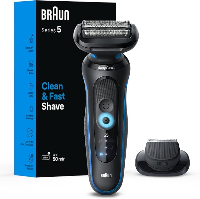 5 Series Men's Braun Electric Shaver, Beard Trimmer, Electric Shaver, SkinGentle Foil, with Protective Cap, Precision Trimmer, S5 5118s, 1 Item