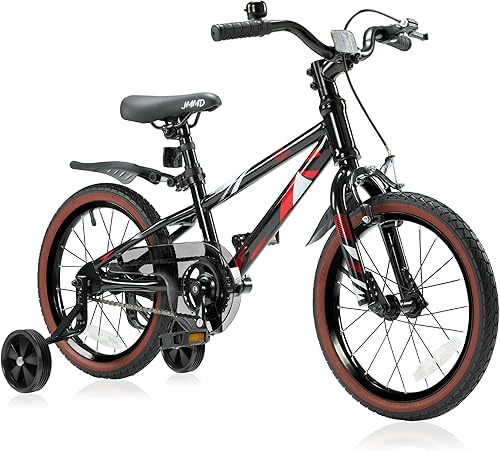 JMMD Bicicleta para niños de 4 a 12 años de edad, niños y niñas, bicicleta para niños de 14, 16 y 18 pulgadas, con ruedas de entrenamiento y