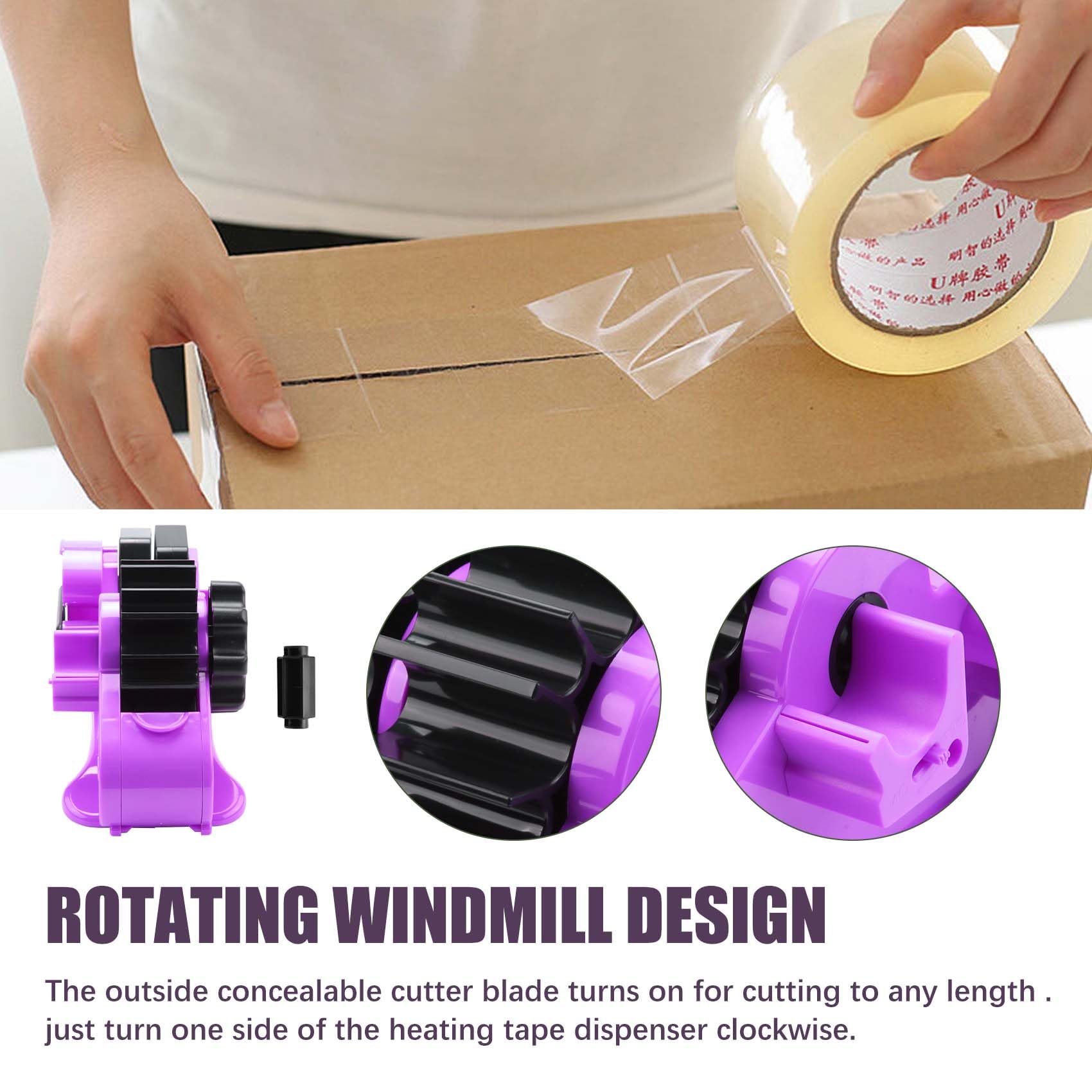 RUANI Multiple Roll Cut Heat Tape Dispenser Sublimation for Heat Transfer Tape Tape Dispenser with 1 Inch and 3 Inch Core (Purple) - Image 3
