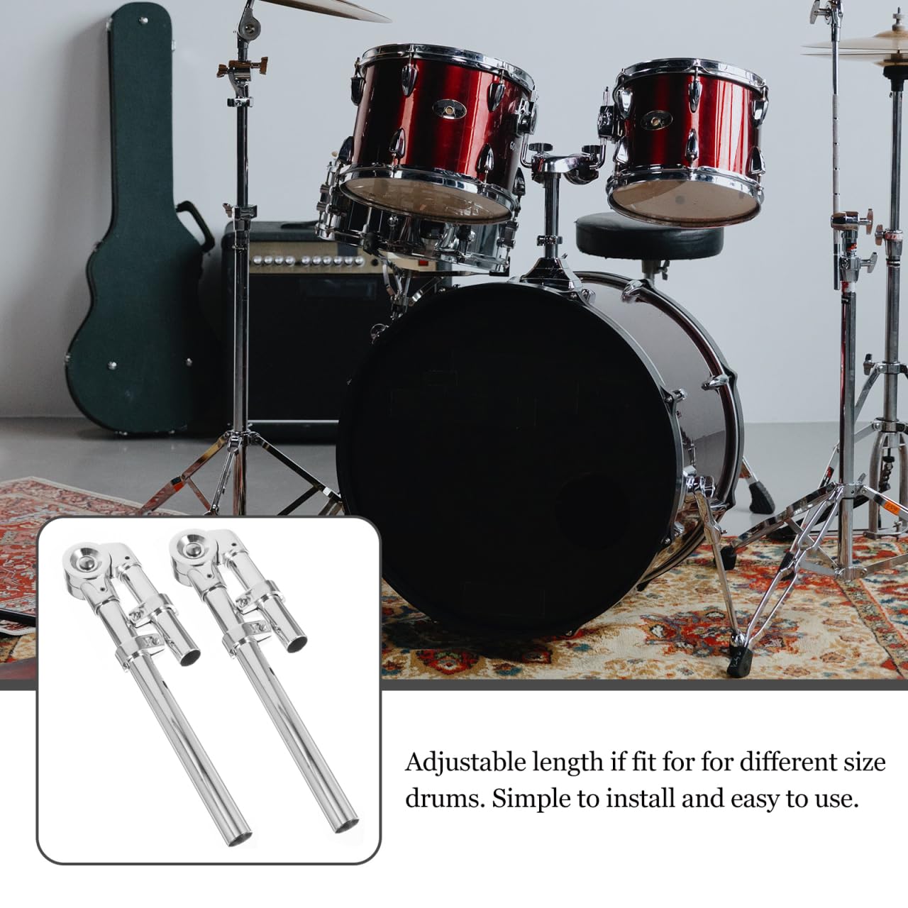 Support Métallique Pour Caisse Claire - Support De Conduite D'eau En Aluminium Légèreté Et Stabilité Pour Instruments À Percussion Longueur Ajustable