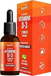 Vitamina D3 Liquida, 2000UI por gota, formlado com óleo de abacate, Sabor Limão, Unidade 20mL, Bigens (Unidade)