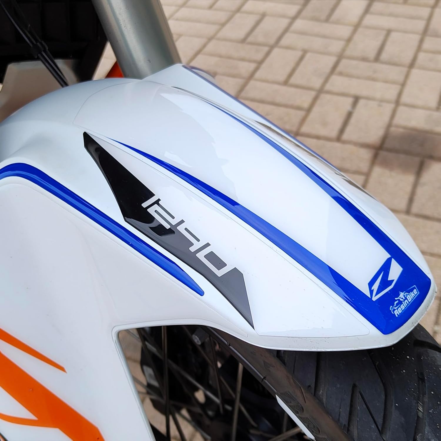 Resin Bike Motorcycle 3D Stickers Compatible with KTM 1290 Super Adventure R 2021. Front Fender Protectors Protections from Impact and Scratches. Resin Stickers - Made in Italy