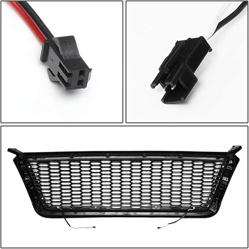 Miniatura 5 de DNA MOTORING GRF-LB-012-BK Barra de luz LED de malla de panal de ABS sin insignias, parrilla de parachoques delantero compatible con Ford F-150 04-08