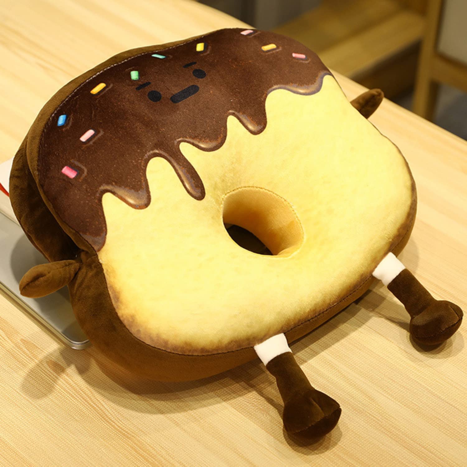 elemhome Cushions Toast Bread Pillow Cute Creative Soft Food Plush Toy Pillows Small Cute Stuffed Plush Toast Head Pillow (Chocolate)