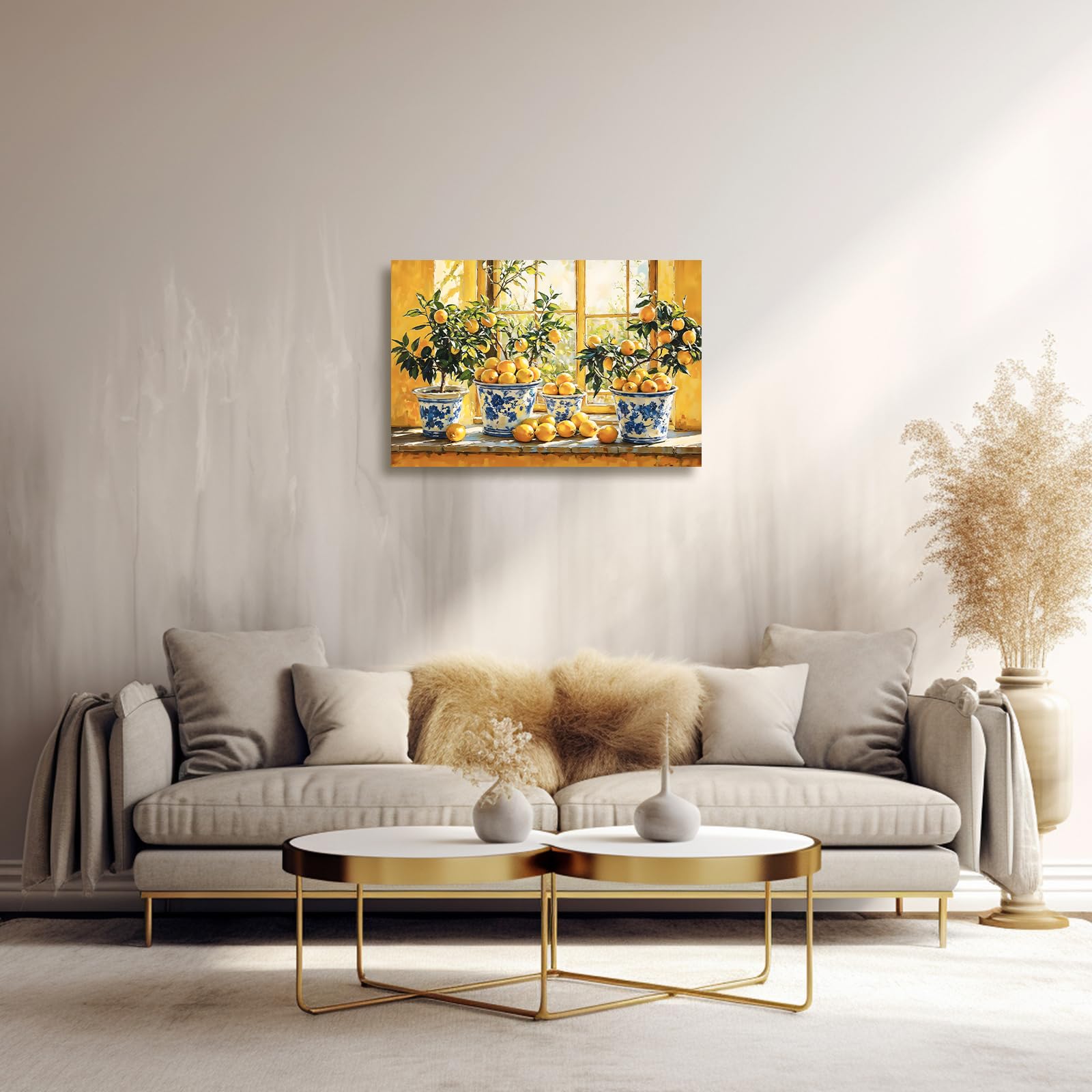 XLMDYYSW Lemon Wall Art Citrus Prints for Kitchen Wall Decor