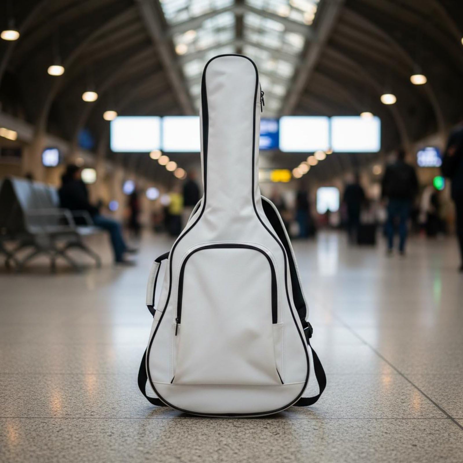Étui Guitare Électrique Housse Sac Transport Rangement Étui Imperméable PU Oxford Velours Accès Aisé et Maintien Soigné Bretelles Épaules Adaptée Concerts Trajets Quotidiens 106x39x14cm
