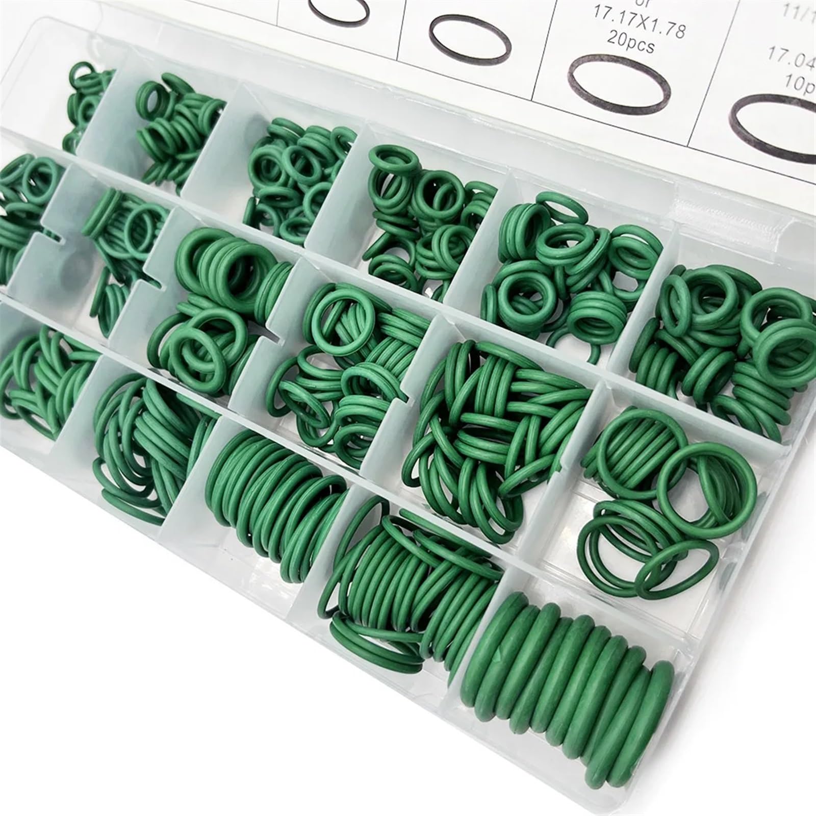 Juego surtido de juntas tóricas de caucho de nitrilo de alta presión, kit de sellado NBR para fontanería automotriz y reparación de grifos (color: 530 piezas verde)