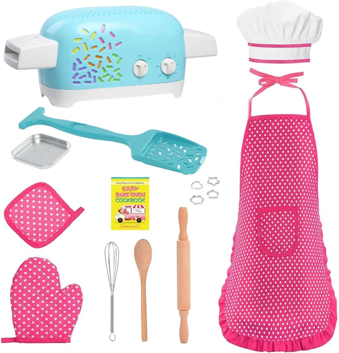 Easy to Bake Oven Baking Bundle (Oven, Apron, Mitt, Chef Hat, Cookbook + More) for Kids