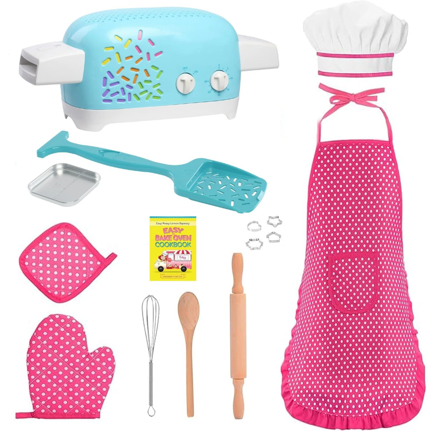 Easy to Bake Oven Baking Bundle (Oven, Apron, Mitt, Chef Hat, Cookbook + More) for Kids