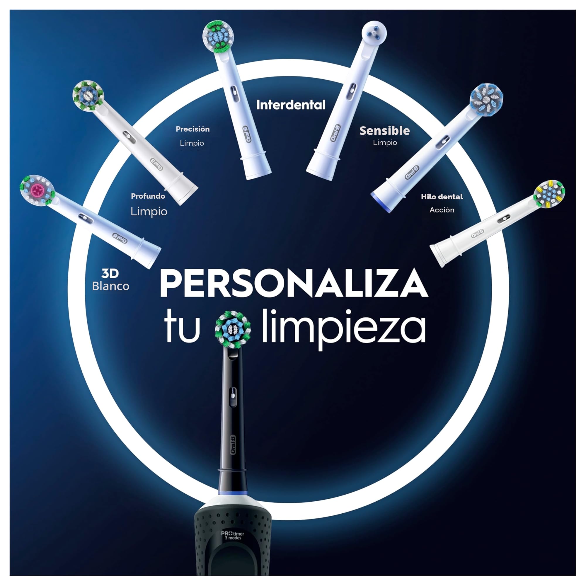 Oral-B Vitality Pro Cepillo de Dientes Eléctrico con Mango Recargable y 1 Cabezal, Diseñado Por Braun, Regalos Originales - Negro