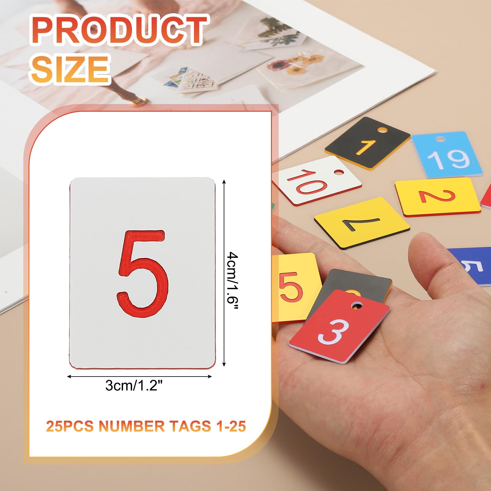 PATIKIL 25PCS Rectangle Number Tags 1-25 - Image 2
