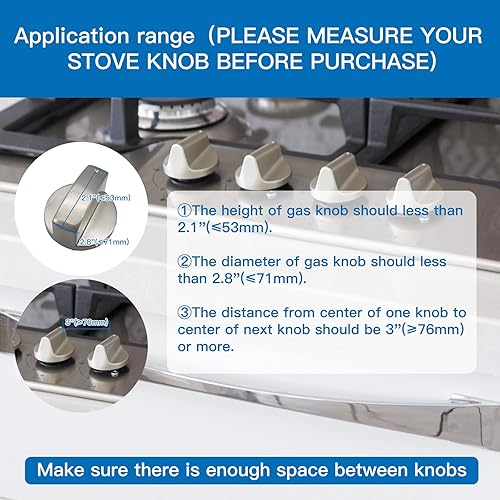 Miniatura 2 de Fundas para pomos de estufa para niños, protectores de seguridad Clear View, paquete de 5 unidades, cerradura de doble llave mejorada, diseño