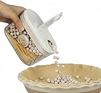 Zoravell Ceramic Pie Weights Reusable 10mm Baking Beans 1.7 lbs with Easy-Pour Container - Perfect Blind Bake Tool