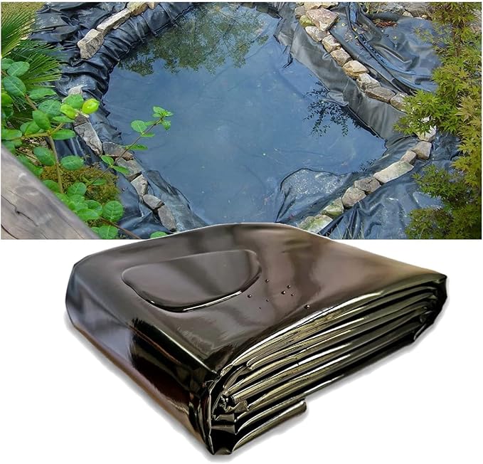 Image UHEKC Pond Liner Rubber Liner Garden Liner Heavy Duty Thicken 0.2mm, for Small Fish Ponds, Garden Waterfalls Easy to Cut, Customizable (Color : Black, Size : 8x10m)