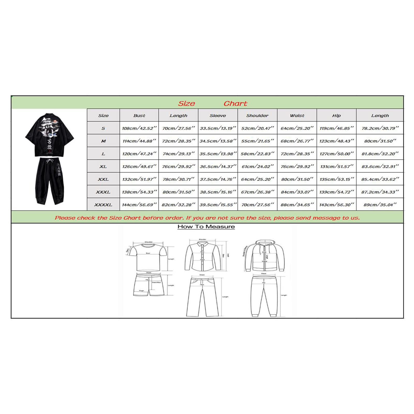 Generico Kimono estivo da uomo, 2 pezzi, tuta sportiva a maniche corte, maglietta funzionale, pantaloncini, accappatoio giapponese, classico, cardigan classico, giacca classica