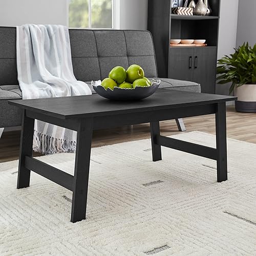 ROKIE Wood Rectangle Coffee Table (Color : Black)