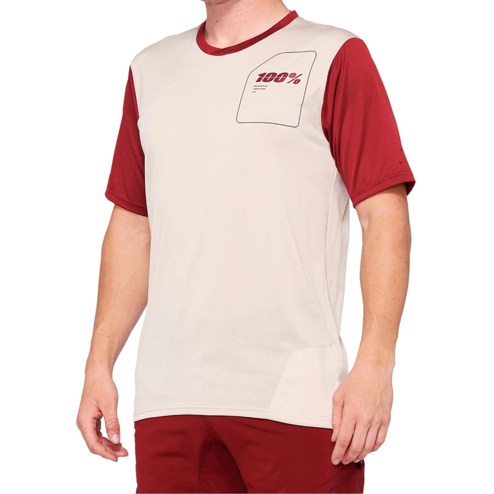 100% Percent Men's Ridecamp Short Sleeve MTB Jersey - 41401-289 (Stone/Brick - XL)