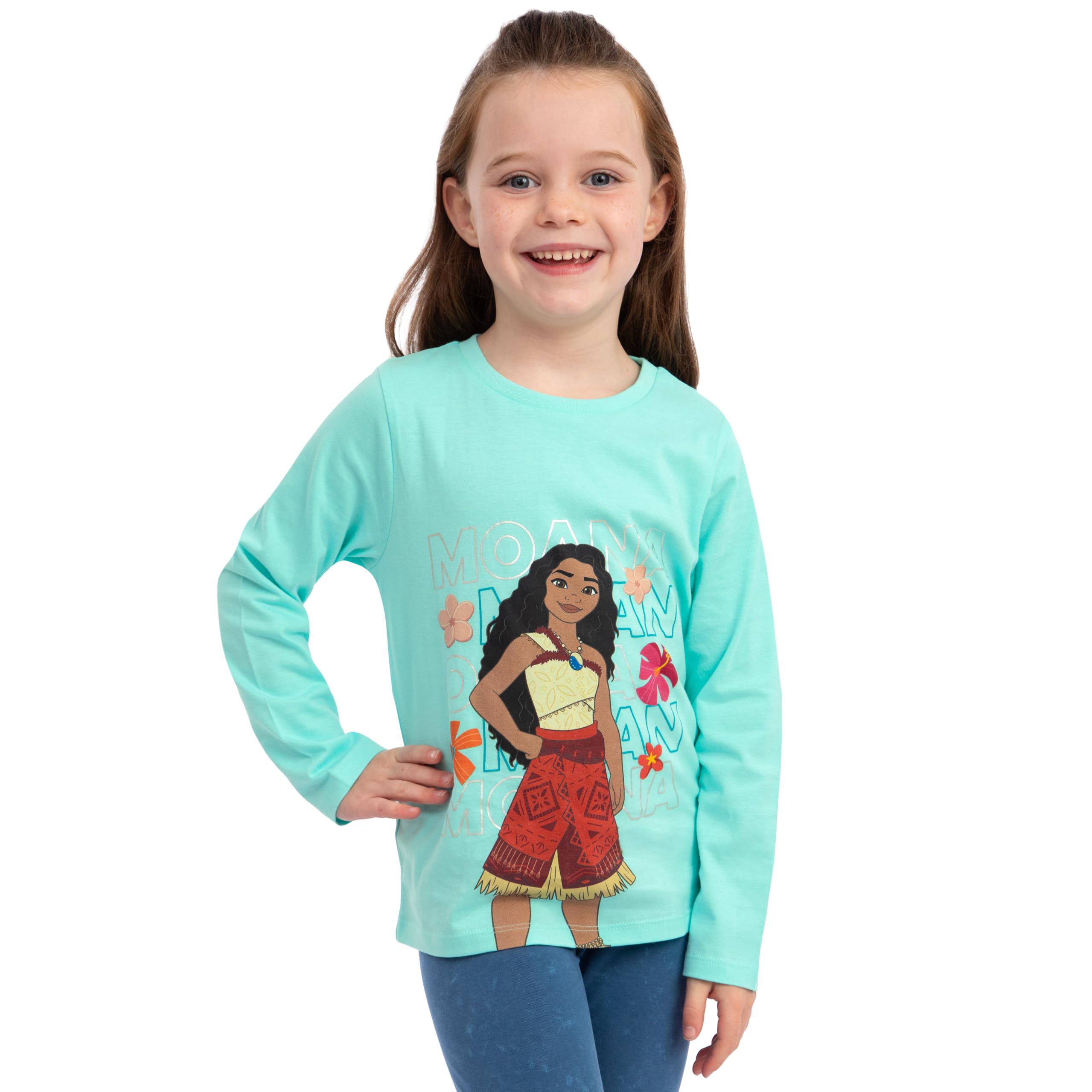 Disney Koszulka Dziewczęca Moana, Długorękawowa Koszulka T-Shirt Dla Dziewczynki, Oficjalna Moana Merchandise