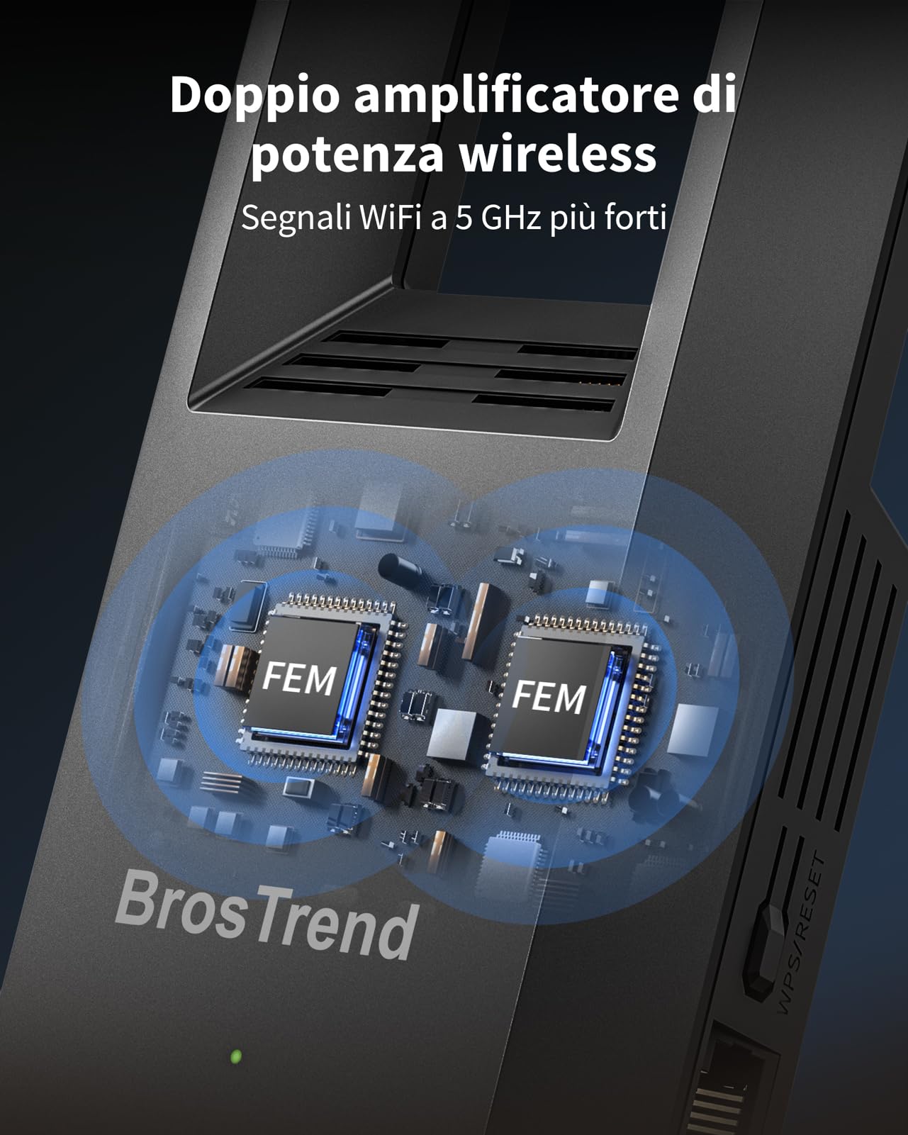 BrosTrend AC1200 Access Point WiFi Ethernet con Porta Gigabit, Dual Band Access Point Wireless 5G 867Mbps + 2.4G 300Mbps, Spina a Muro WAP per PC, Smartphone, TV, GameConsole ecc. Installazione Facile