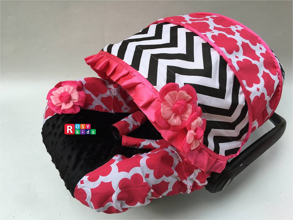 Rosy Kids Infant Carseat Canopy Cover 3pc Whole Caboodle, Baby Car Seat Cover Outdoor Kit, Color10NR04