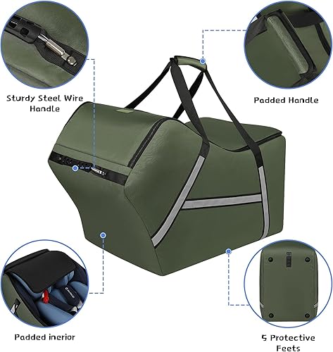 Miniatura 2 de Bolsa de viaje para asiento de carro infantil para avión, compatible con todos los asientos de carro Nuna Pipa y base, Chicco KeyFit 30 y base,