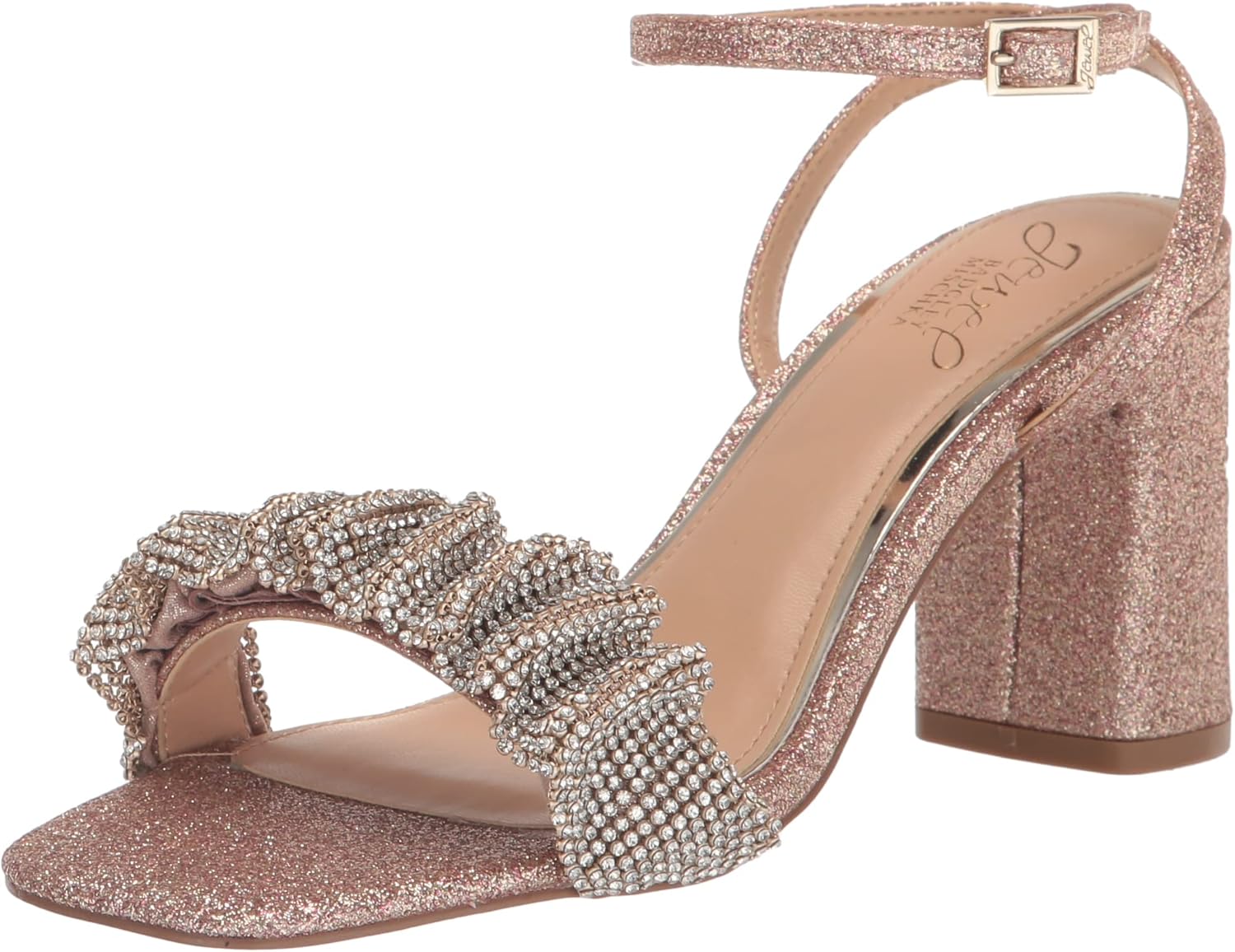 Jewel Badgley Mischka Rita Bejeweled Strap Block Heel