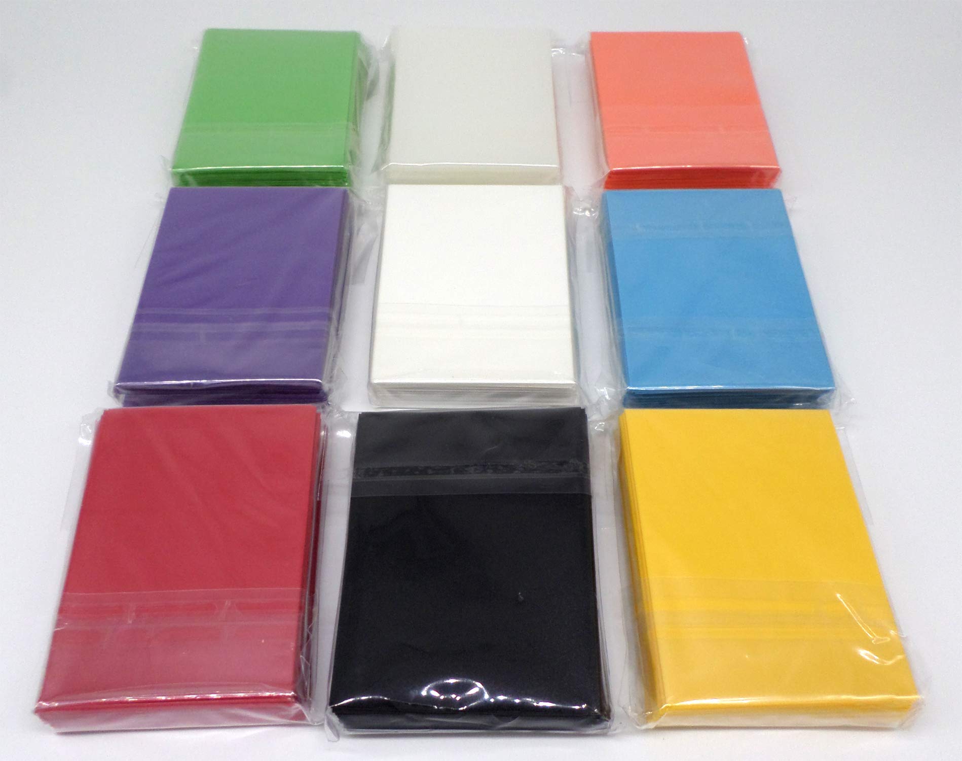 docsmagic.de 9 x 60 Mat Card Sleeves Small Size 62 x 89 - Black Red White Yellow Clear Light Blue Light Green Purple Orange - YGO - Mini Bustine - 1