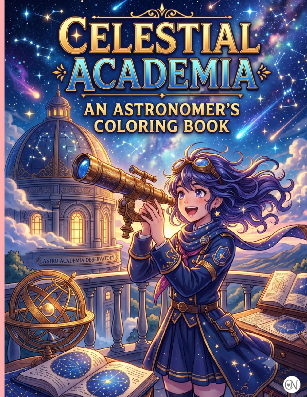 Celestial Academia: An Astronomer's Coloring Book: Aesthetic Star Maps, Vintage Observatories, and Telescopes | Intricate Line Art Journal for Teens and Adults