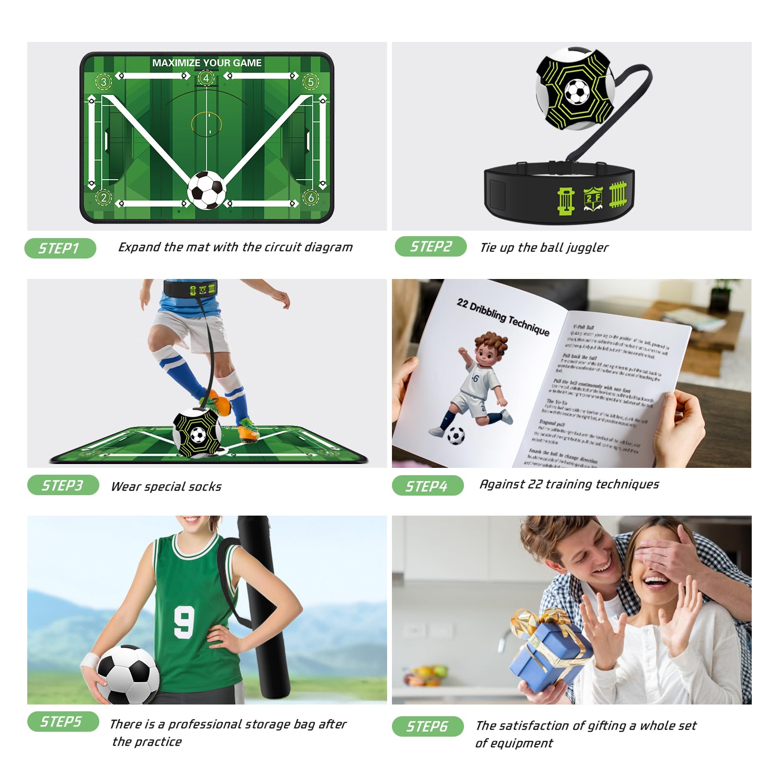 Professional 90X60Cm Soccer Training Mat With Anti-Slip Base