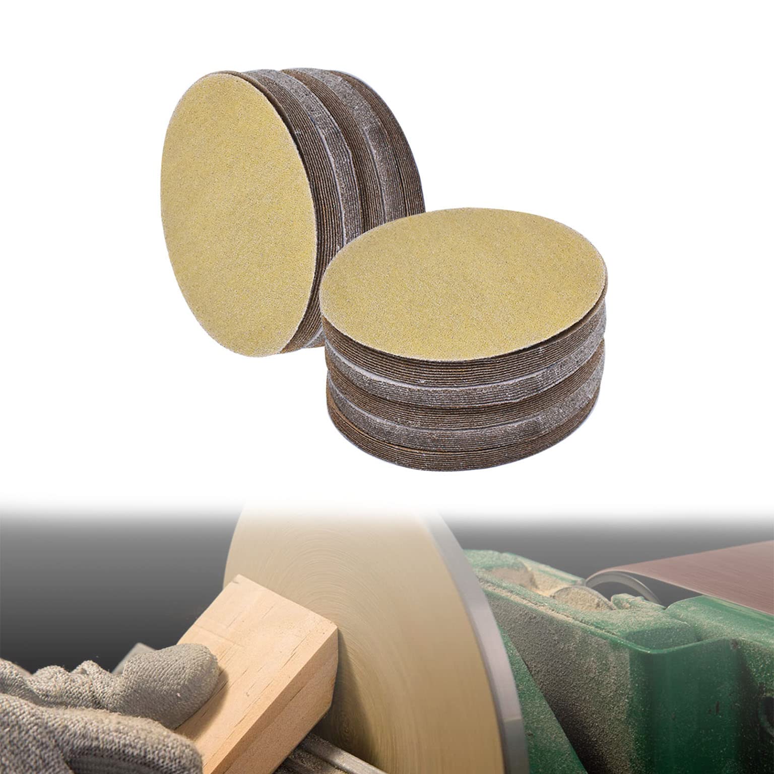 mitoharet 100-Pack Sanding Discs Set, 5-Inch Nonporous Sandpaper 80 Grits Replacement for Random Orbital Sander(Not for Oscillating Tools)