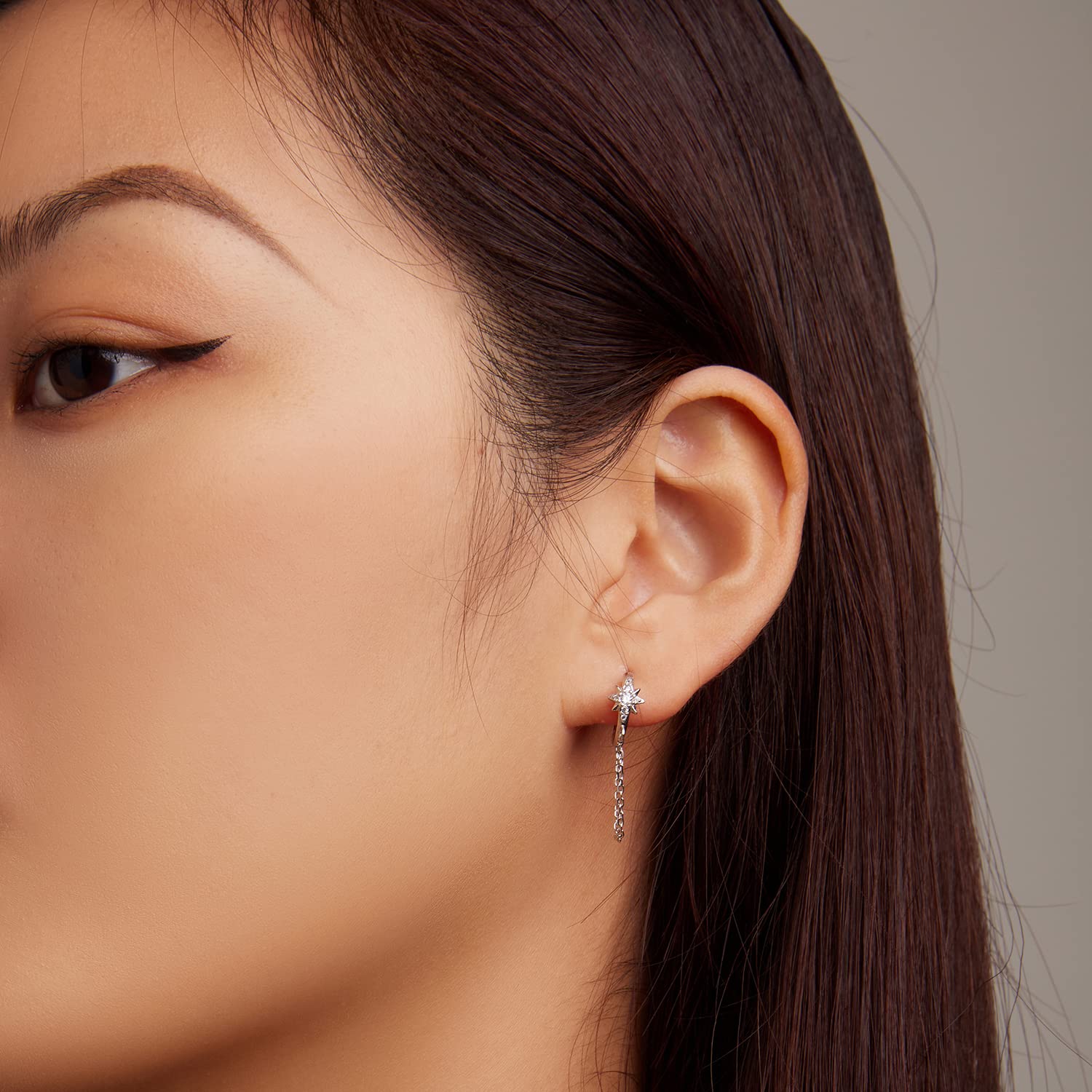 Quastenkette Tropfen baumeln kleine Creolen für Frauen Mädchen Männer Helix Knorpel Tragus Piercing Manschette