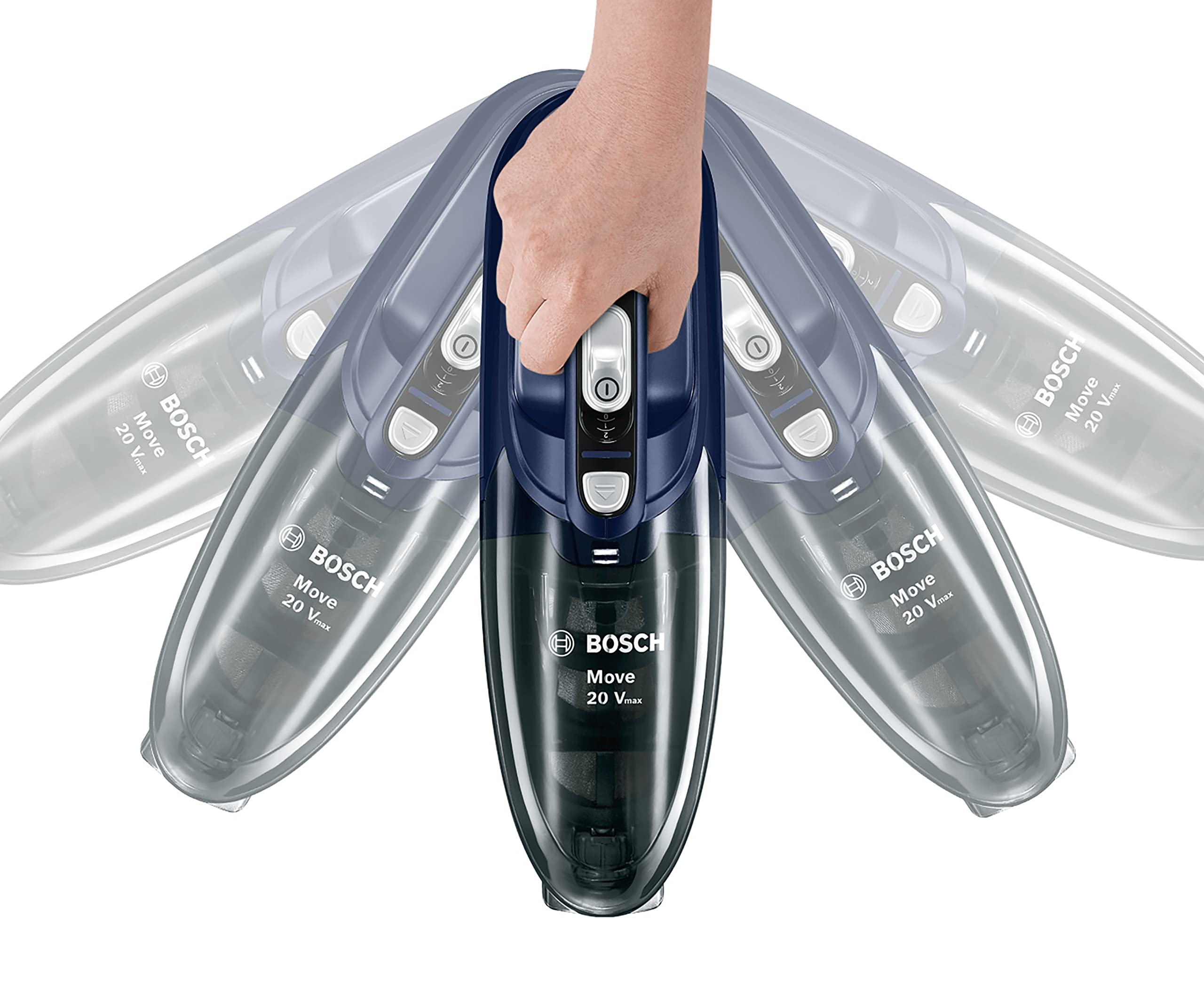 Bosch Electroménager BHN20L, aspirateur à Main, léger et Compact, sans Fil avec Batterie Lithium-ION Rechargeable, autonomie de 45 Min, 2 Vitesses, 20V, Bleu